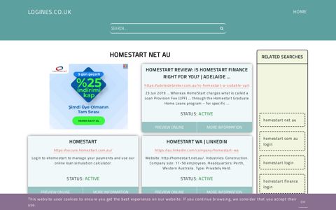 homestart net au - General Information about Login