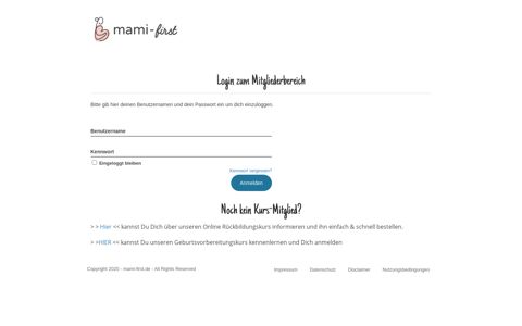 Login — Online Rückbildungskurse ... - Mami- first