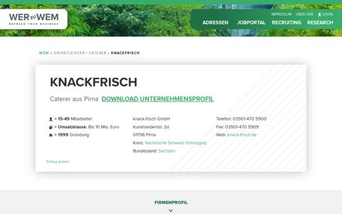 Knackfrisch Caterer aus Pirna in der Firmendatenbank wer-zu ...