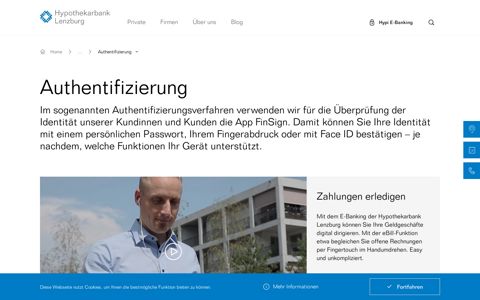 Anmeldeverfahren E-Banking - Hypothekarbank Lenzburg AG