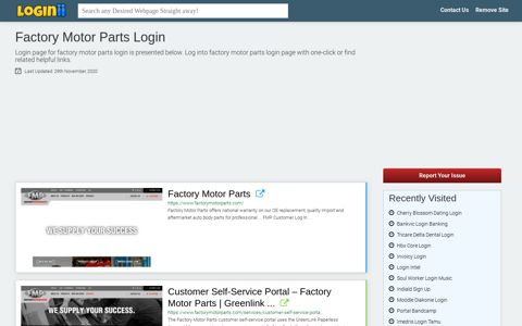 Factory Motor Parts Login - Loginii.com