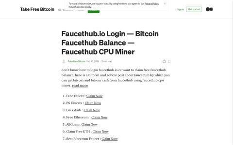 Faucethub.io Login — Bitcoin Faucethub Balance - Medium