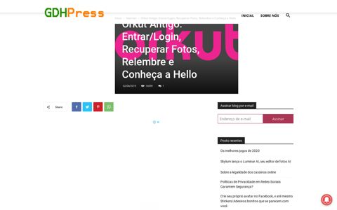 Orkut Antigo: Entrar/Login, Recuperar Fotos, Relembre e ...