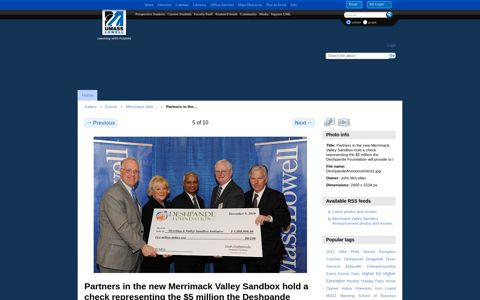 Partners in the new Merrimack Valley Sandbox hold a check ...