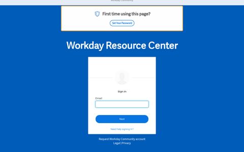 Workday Community: Sign In