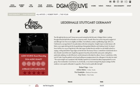 Liederhalle Stuttgart Germany - DGM Live