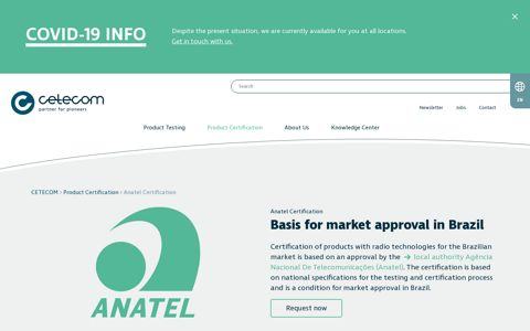 Anatel Certification (Brazil) - CETECOM™
