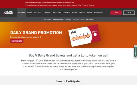 Daily Grand Promotion | Promotions | Lottery | PlayNow.com
