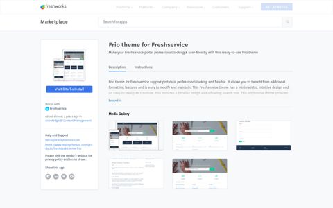 Frio theme for Freshservice - Freshworks Marketplace