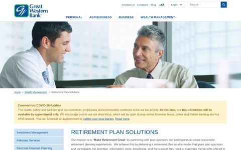 Retirement Plan Solutions | Great Western Bank