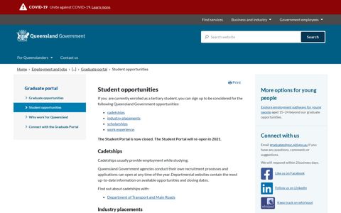 Student opportunities | Employment and jobs | Queensland ...