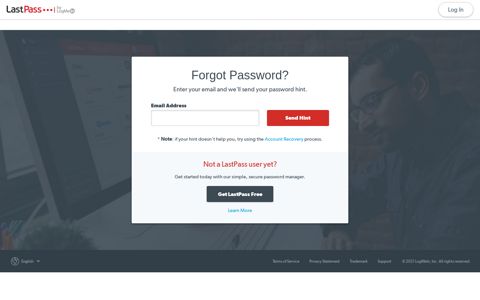 Forgot Password? | LastPass