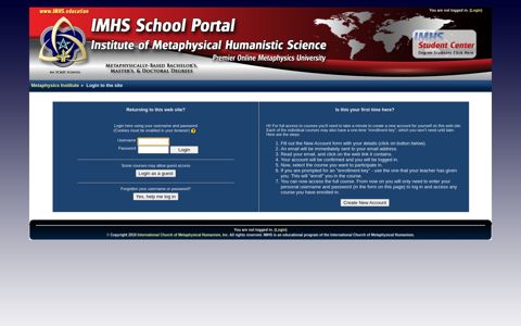 Metaphysics Institute School Portal: Login to the site ...