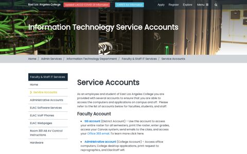 Service Accounts - ELAC