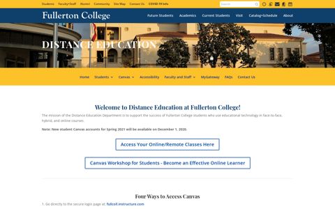 Fullerton College Distance Education