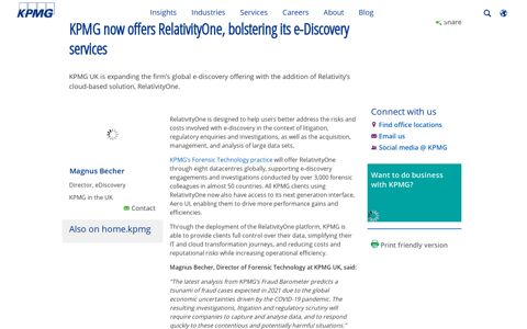 KPMG now offers RelativityOne, bolstering its e-Discove ...
