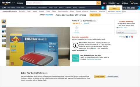 AVM FRITZ. Box WLAN 3131: Amazon.co.uk: Computers ...