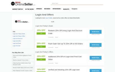 Login And Offers and Coupons 2020 - Up To 25% Off Sale ...