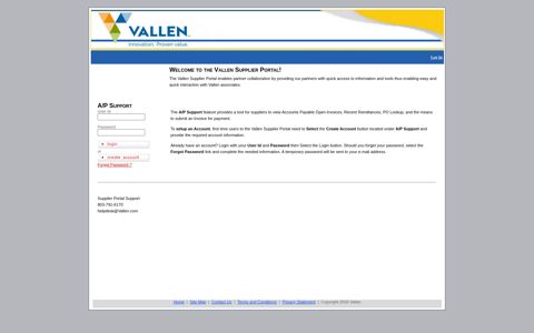 the Vallen Supplier Portal!