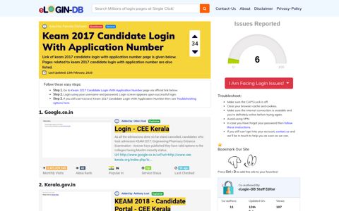 Keam 2017 Candidate Login With Application Number