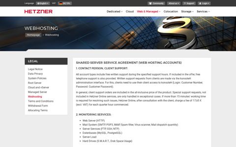 Webhosting - Hetzner Online GmbH