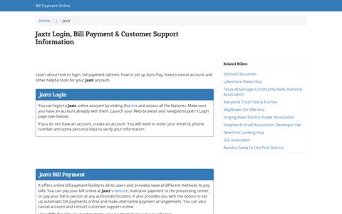 Jaxtr Login, Bill Payment & Customer Support Information