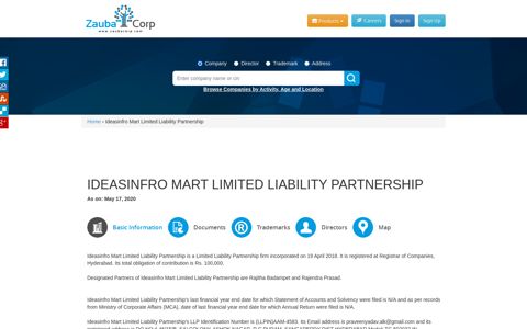 Ideasinfro Mart Limited Liability Partnership - Zauba Corp