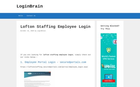 Lofton Staffing Employee - Employee Portal Login ...