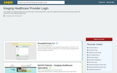 Imaging Healthcare Provider Login - Loginii.com