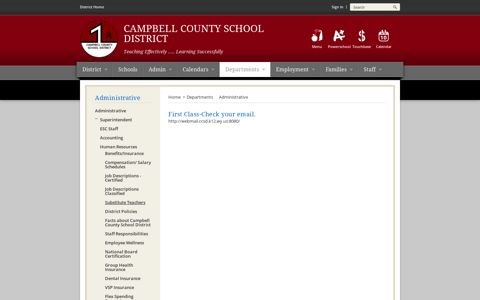 First Class-Check your email. - Campbell County School District