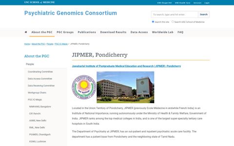 JIPMER, Pondicherry | Psychiatric Genomics Consortium
