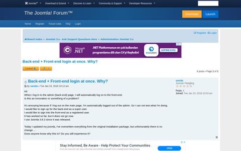 Back-end + Front-end login at once. Why? - Joomla! Forum ...