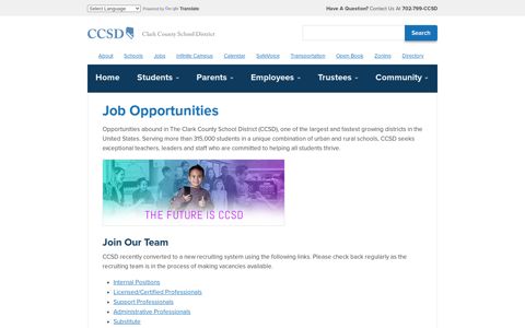 Job Opportunities | Clark County School District
