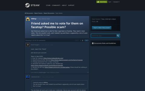 Friend asked me to vote for them on facetop? Possible scam ...