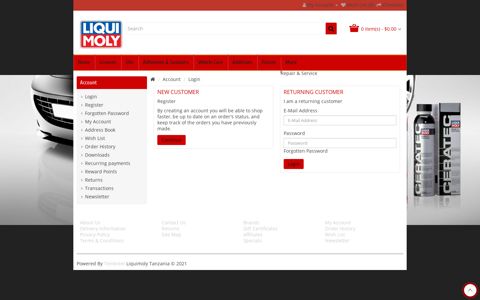 Account Login - Liquimoly Tanzania