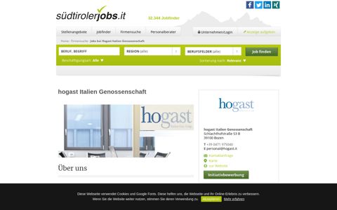 Jobs bei Hogast Italien Genossenschaft - suedtirolerjobs.it