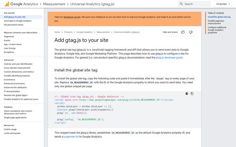 Add gtag.js to your site | Universal Analytics for Web (gtag.js)