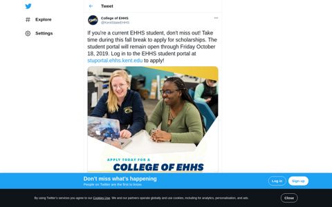 College of EHHS on Twitter: "If you're a current EHHS student ...