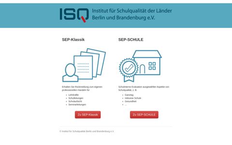 SEP - Selbstevaluationsportale des ISQ