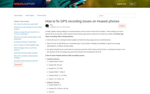 How to fix GPS recording issues on Huawei phones – Strava ...