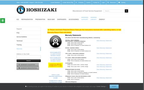 Warranty - Hoshizaki America, Inc.