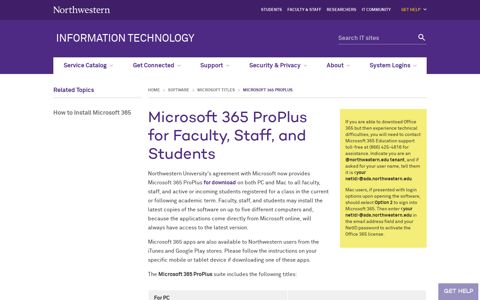 Microsoft 365 ProPlus for Faculty, Staff, and Students ...