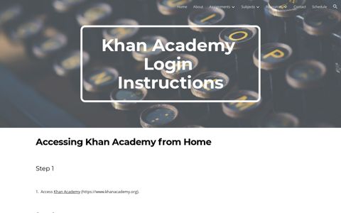 Khan Academy Login Instructions - Google Sites