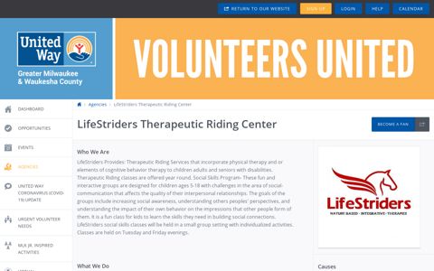 LifeStriders Therapeutic Riding Center | Volunteers United