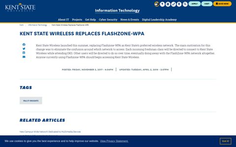 Kent State Wireless Replaces Flashzone-WPA | Kent State ...