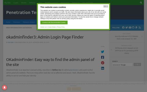 okadminfinder3: Admin Login Page Finder • Penetration Testing