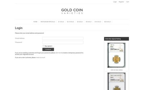 Login | Gold Coin Varieties