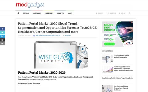 Patient Portal Market 2020 Global Trend, Segmentation and ...
