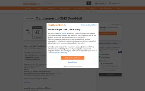 Meinungen zu GMX FreeMail | Testberichte.de