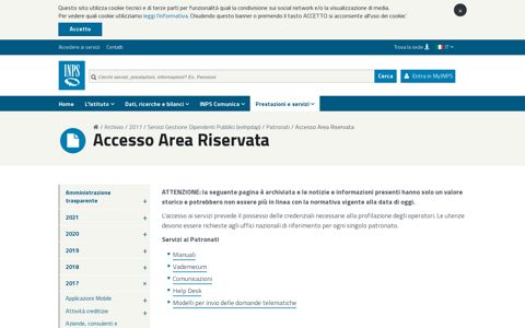 Accesso Area Riservata - Inps